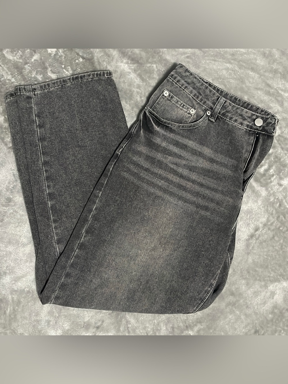 Manfinity Men’s XL Grey Jeans Denim Pants Casual Streetwear Y2K Style